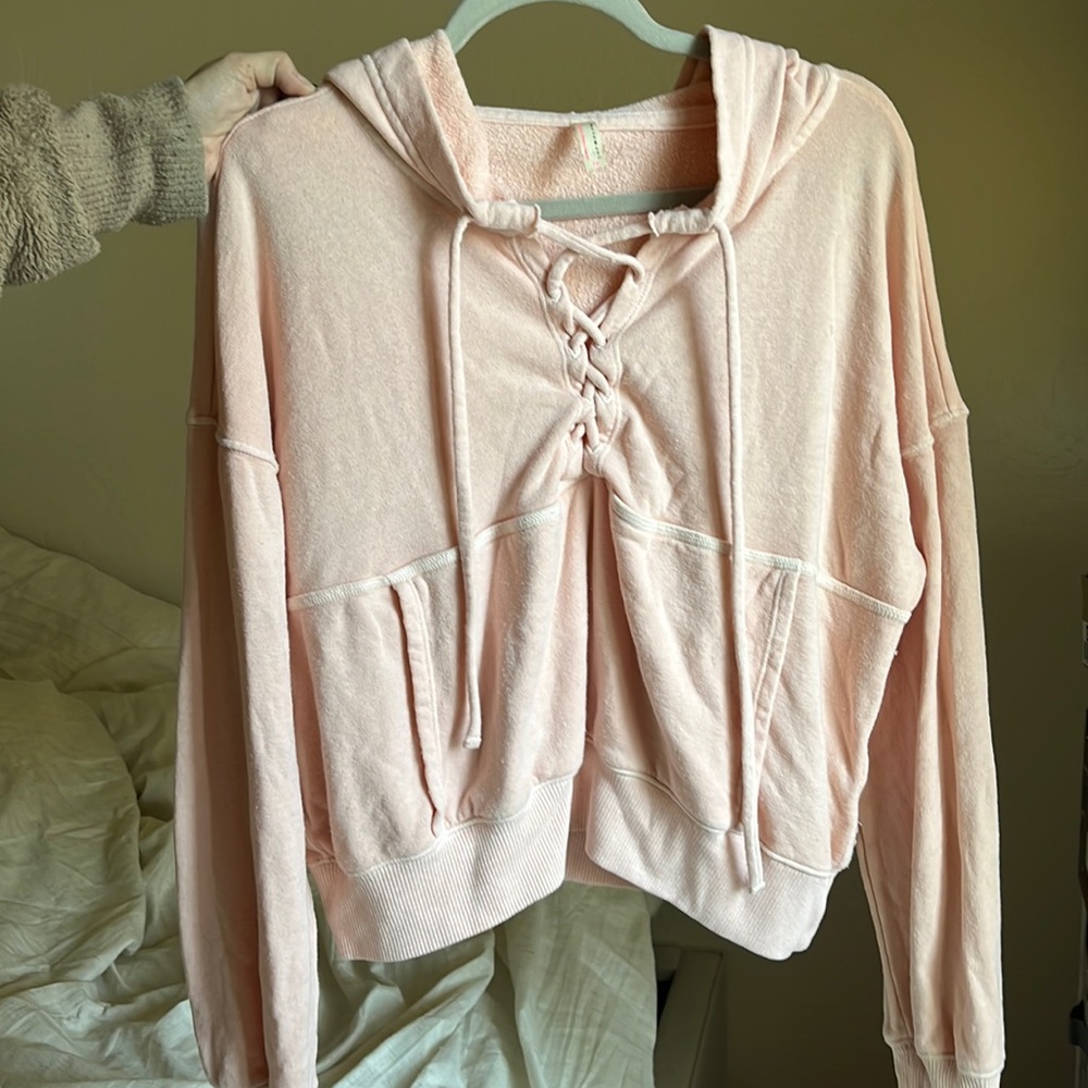 Free People Movement lace up hoodie